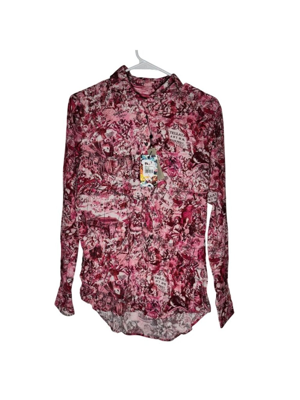 Robert Graham Pink Carrie Long Sleeve Shirt Women's Size Small New With Tags!